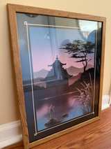 Framed Japanese Pagoda Landscape Art Print - Image 3