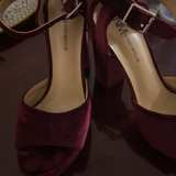Neiman Marcus Velvet Block Heel Sandals - 8 - Image 6