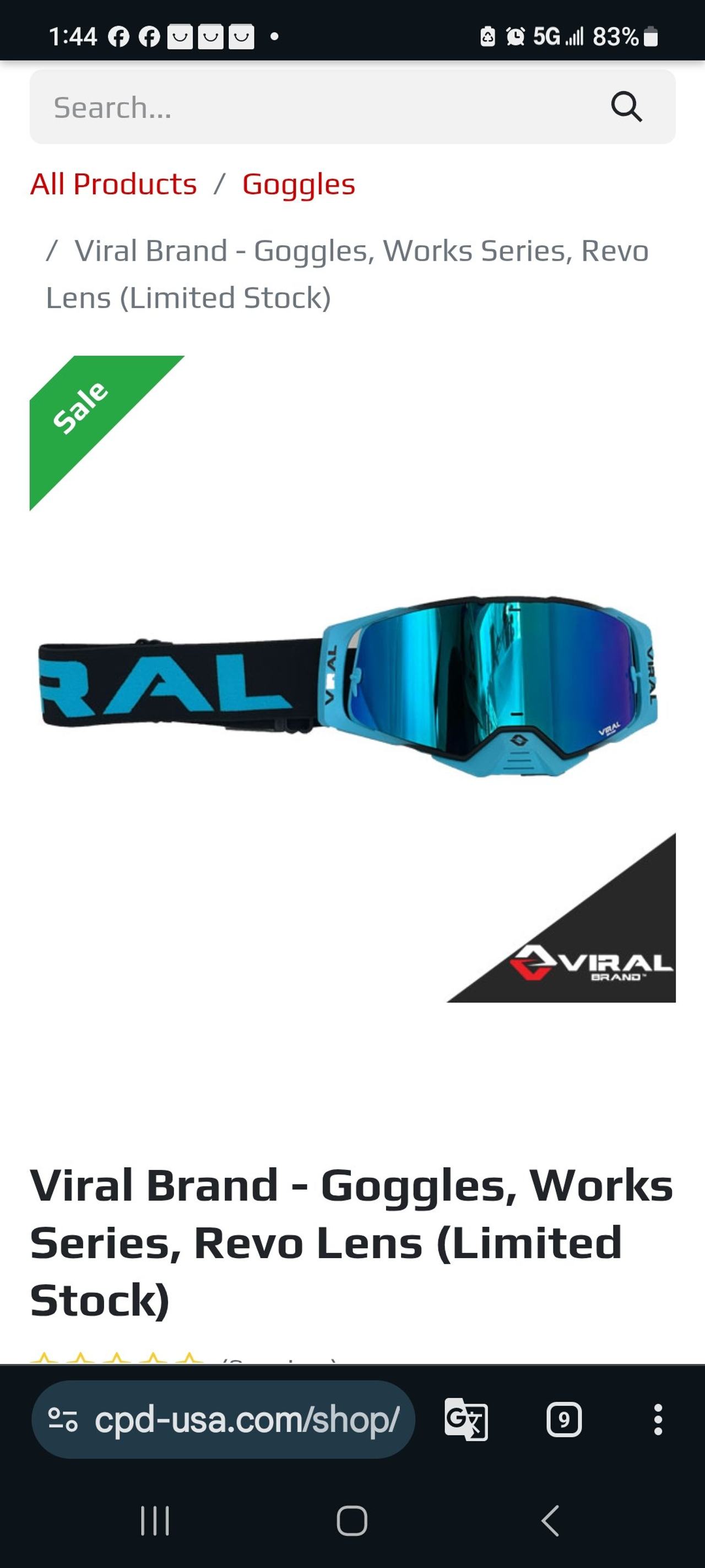 Viral Brand Works Series Goggles with Revo Lens