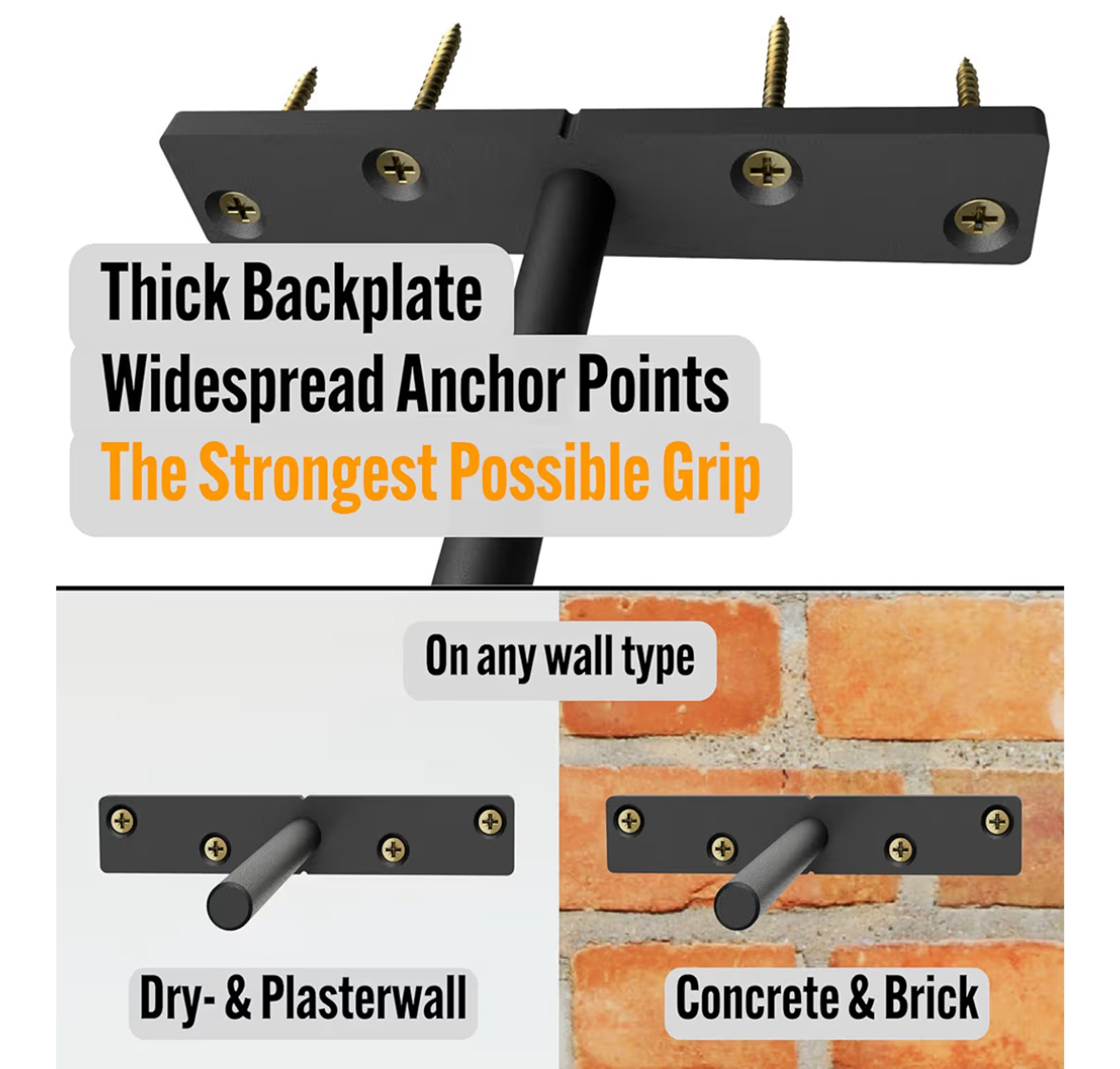 EVALD Heavy Duty Floating Shelf Bracket | 6-Inch Floating Mantel Mount Black - Image 4