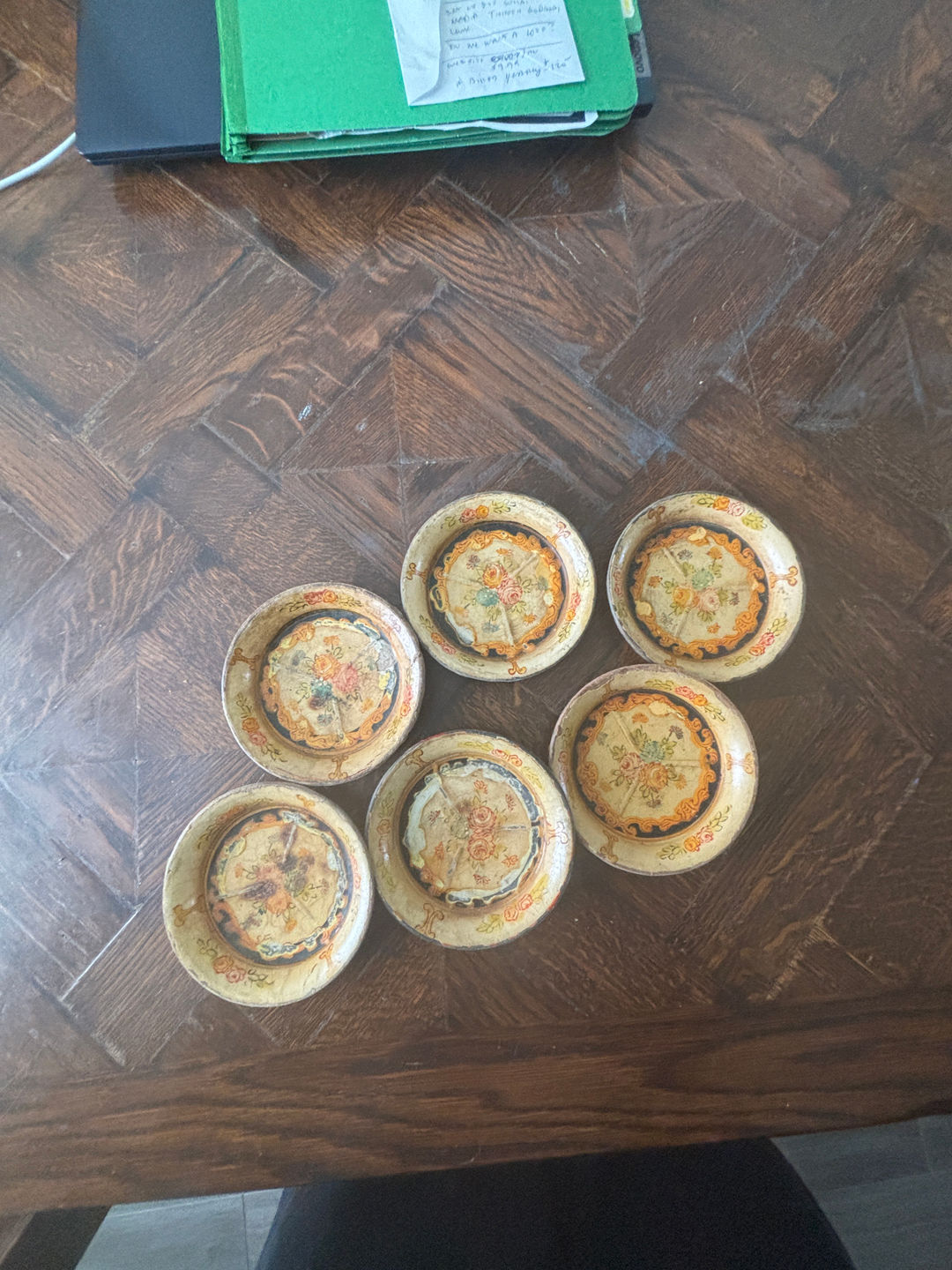 Hand-Painted vintage coasters 