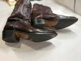Vintage Men’s Western Cowboy Boots Brown Burgundy Leather Made in USA Size 10D - Image 4