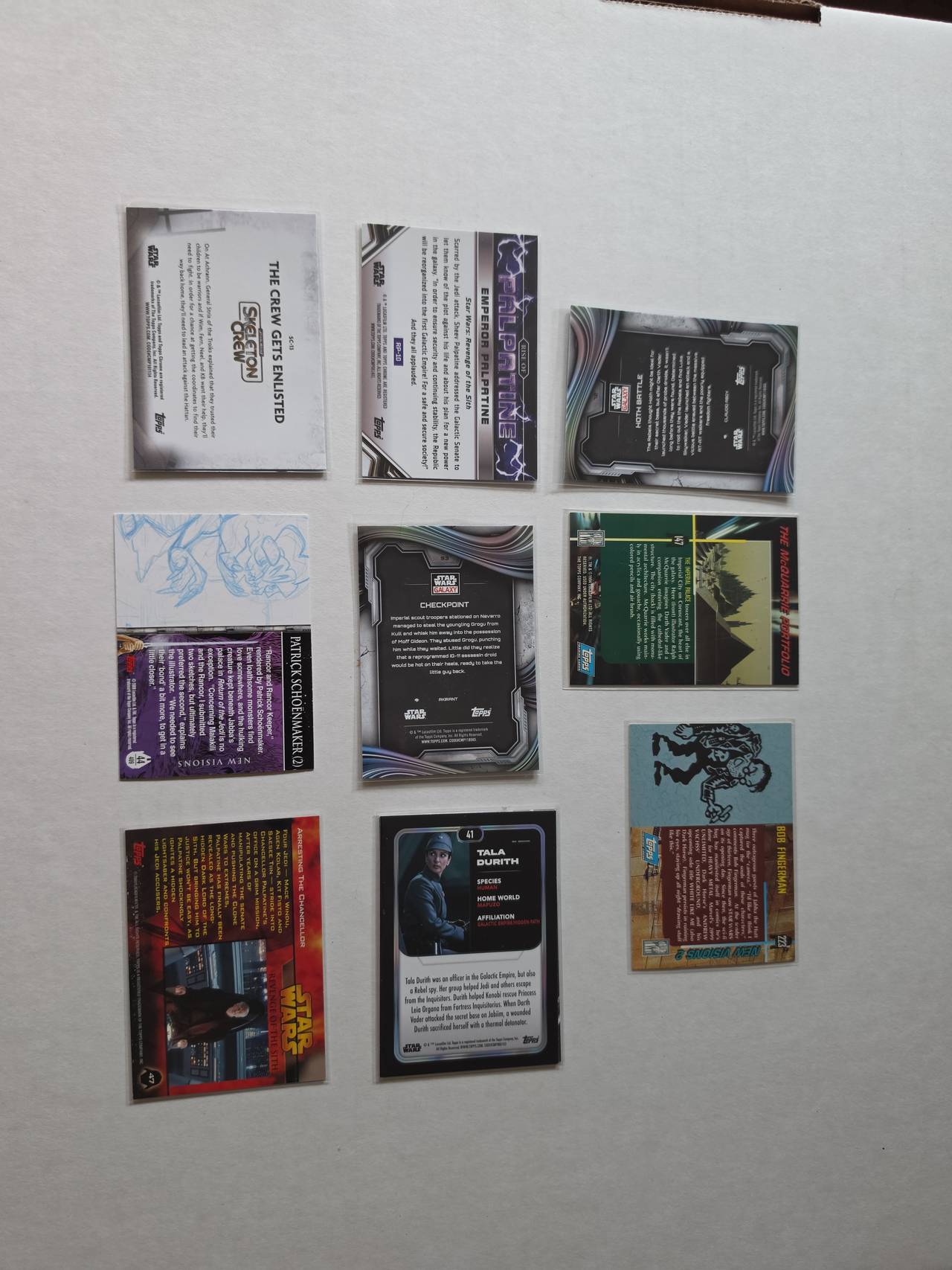 Topps Star Wars Trading Card Lot (9 Cards)