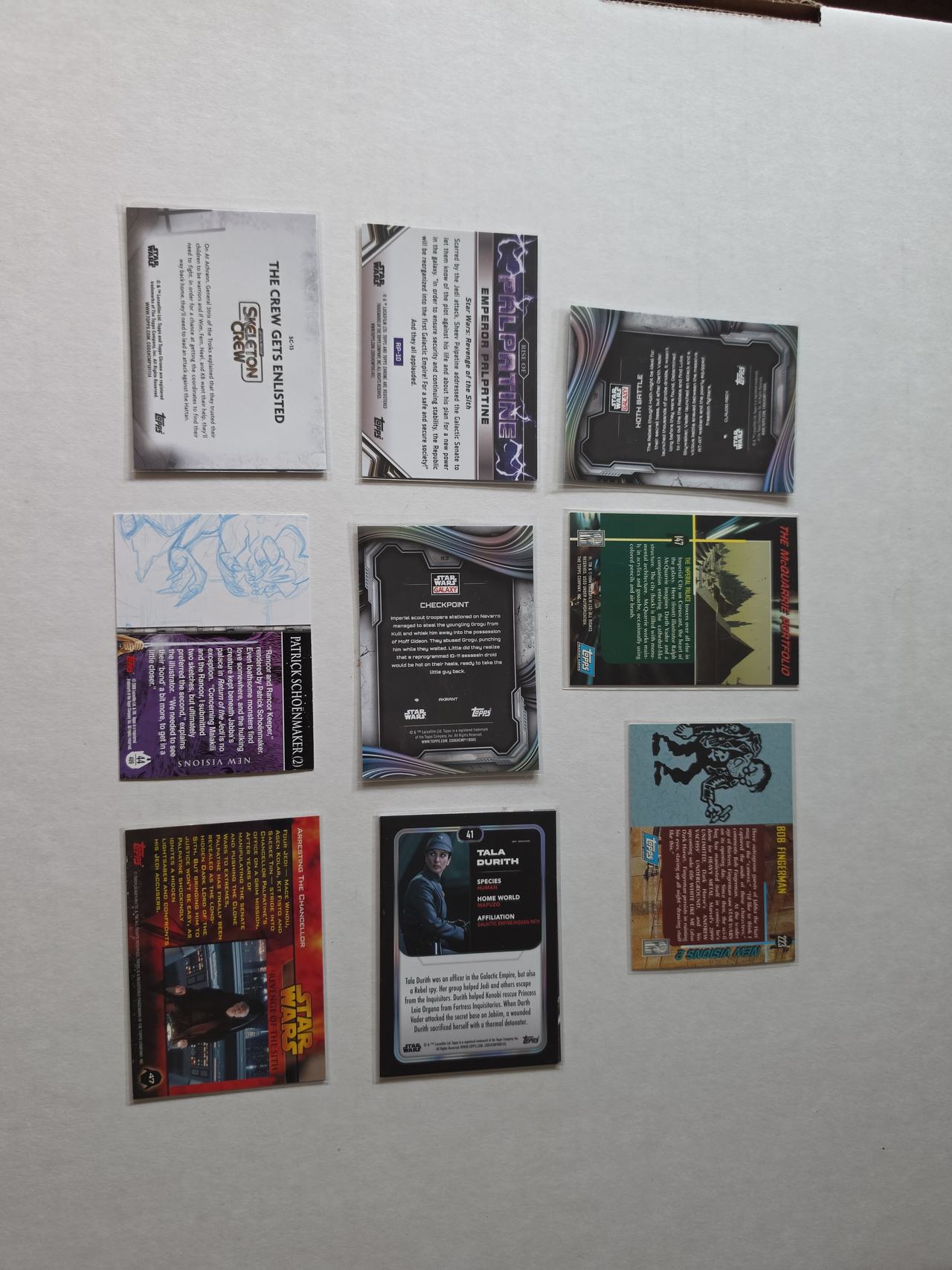 Topps Star Wars Trading Card Lot (9 Cards)