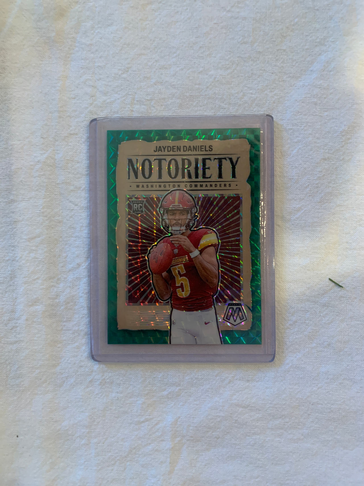 Jayden Daniels Notoriety Rookie Card prizm green