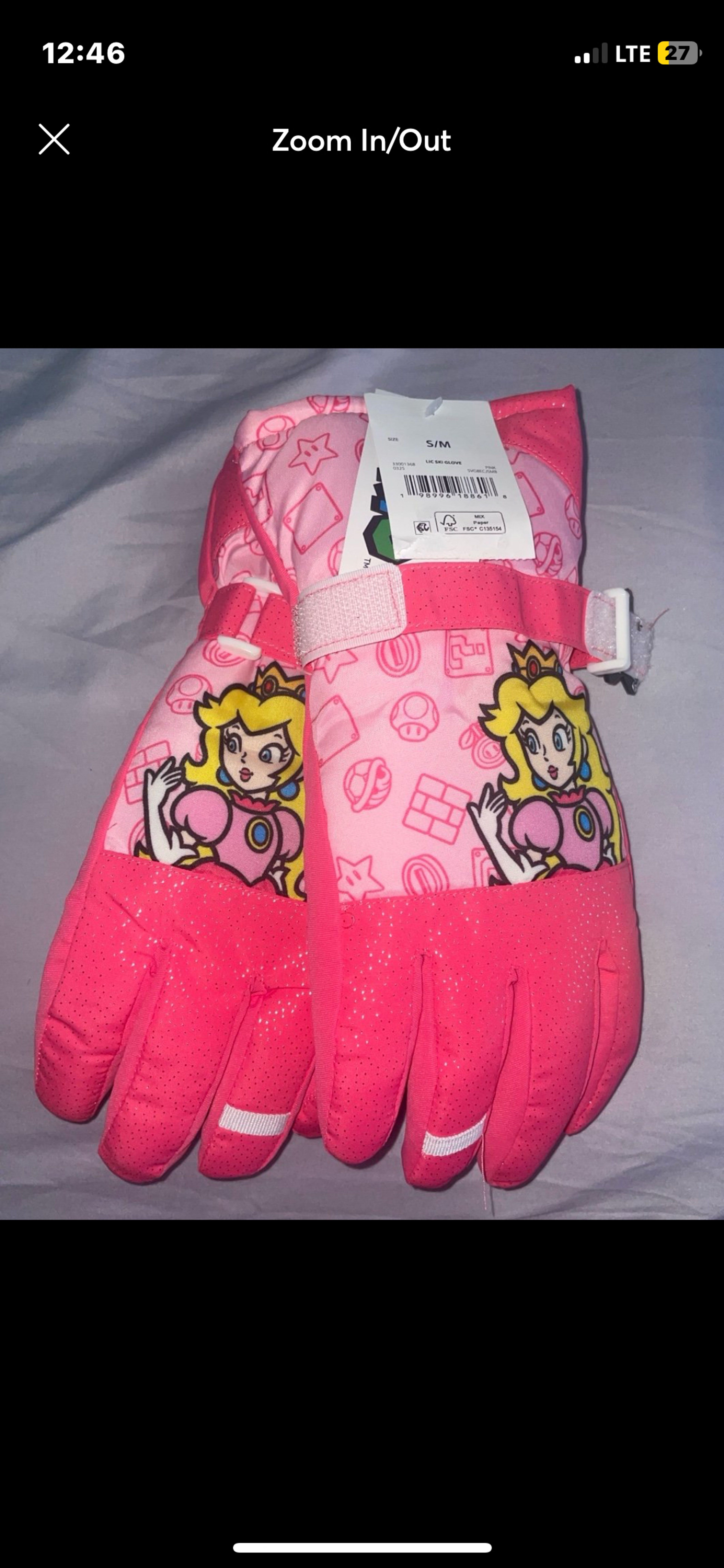 Nintendo Princess Peach Kids Snow Gloves