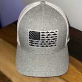 Columbia PFG Trucker Hat with American Flag and Fish Design - Image 1