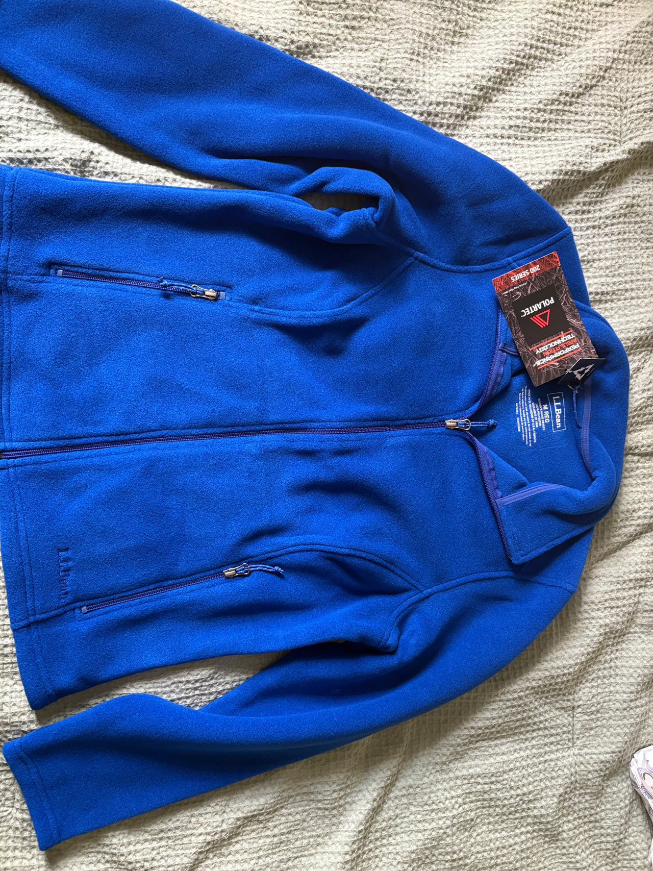  Women L.L.Bean Men's Trail Model Fleece Jacket Size M Blue Color