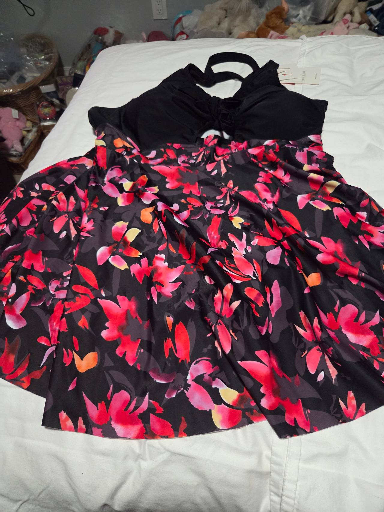 Floral Halter Swim Dress