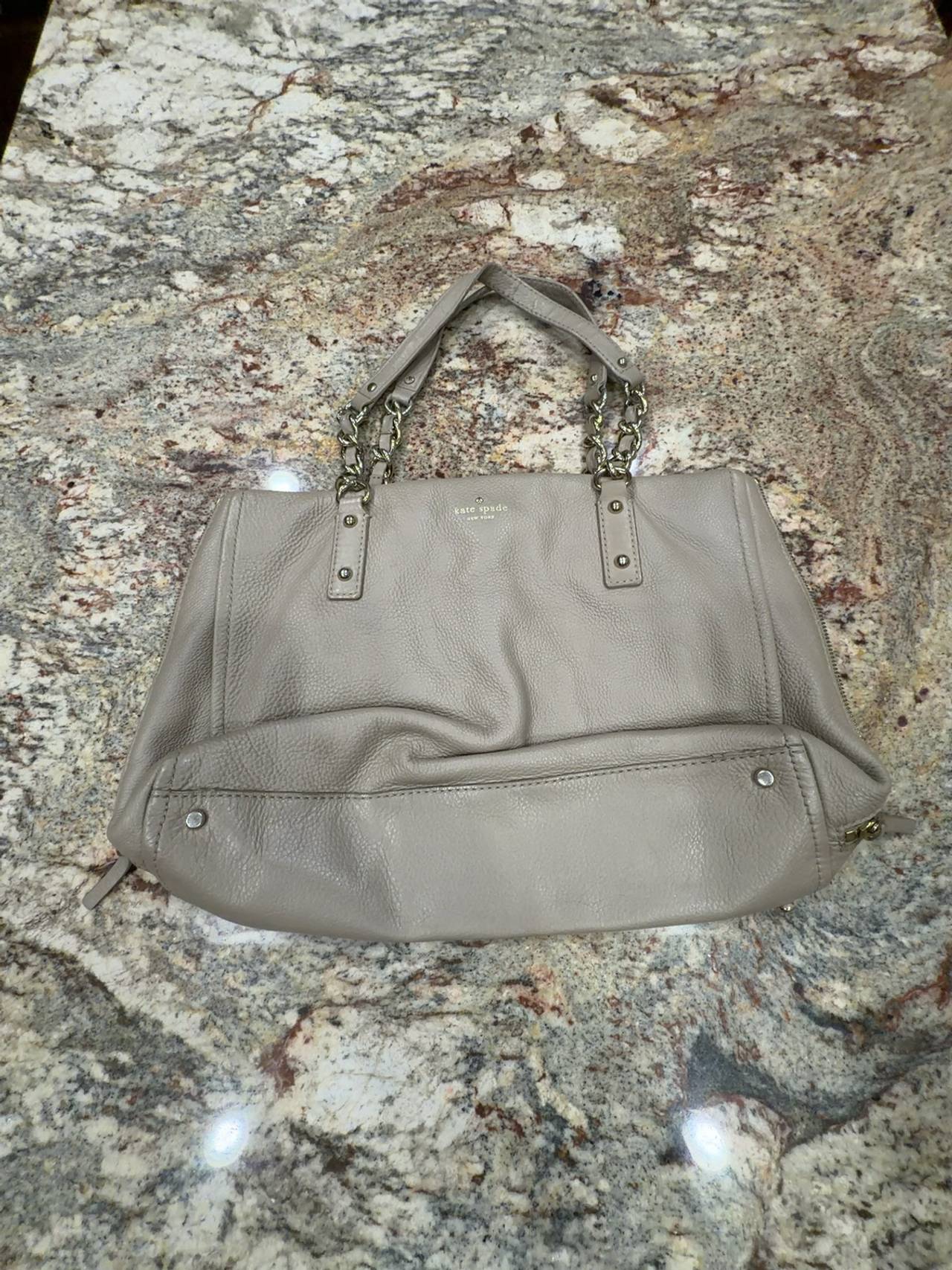 Kate Spade Women's Taupe Leather Chain Link Handbag