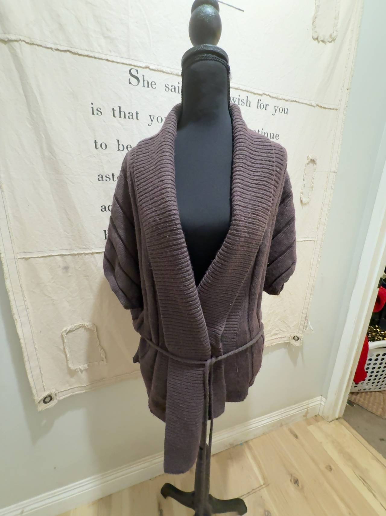 Anthropologie Moth Open Cardigan Sweater Brown