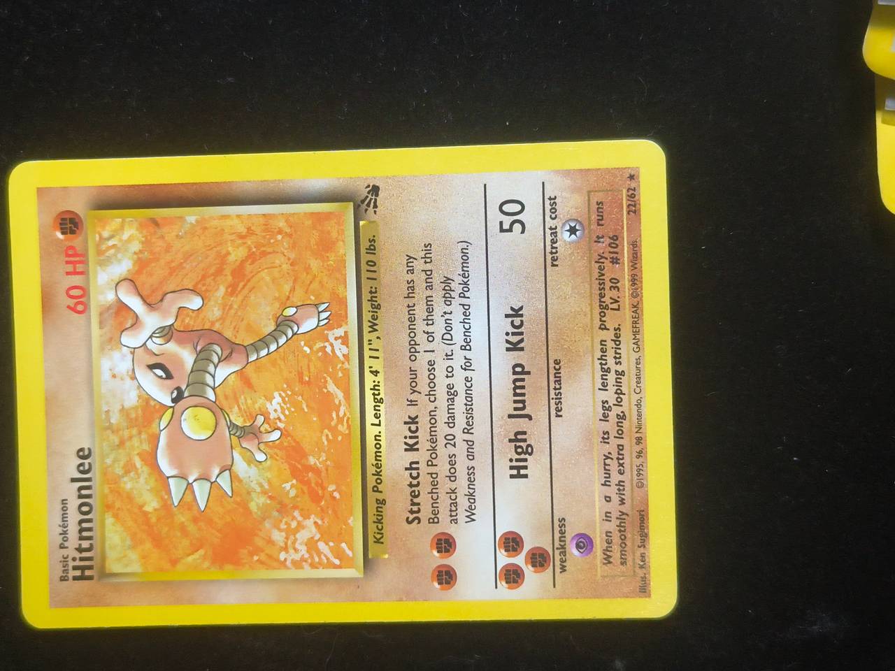 Pokémon Hitmonlee Fossil Set 22/62 Non-Holo