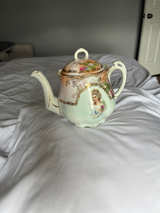 Antique Hand-Painted Porcelain Teapot - Image 1