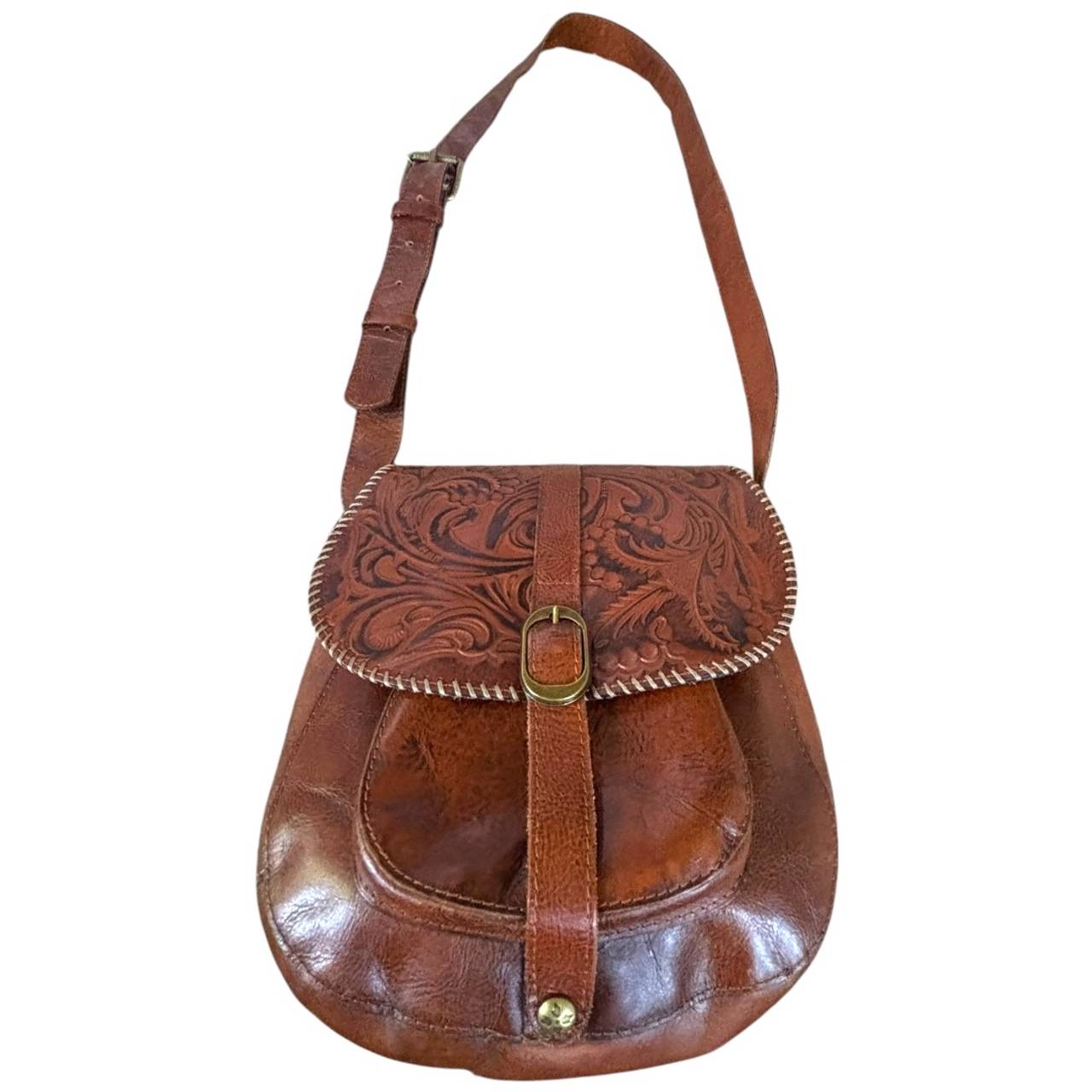 Patricia Nash Vintage Tooled Leather Crossbody Bag