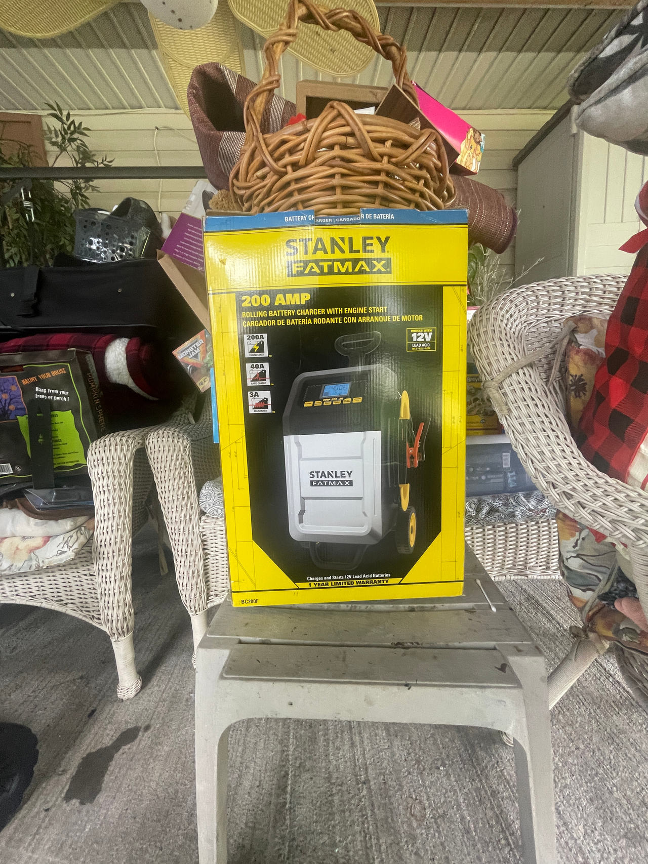 Stanley Fatmax 200 Amp Rolling Battery Charger with Engine Start
