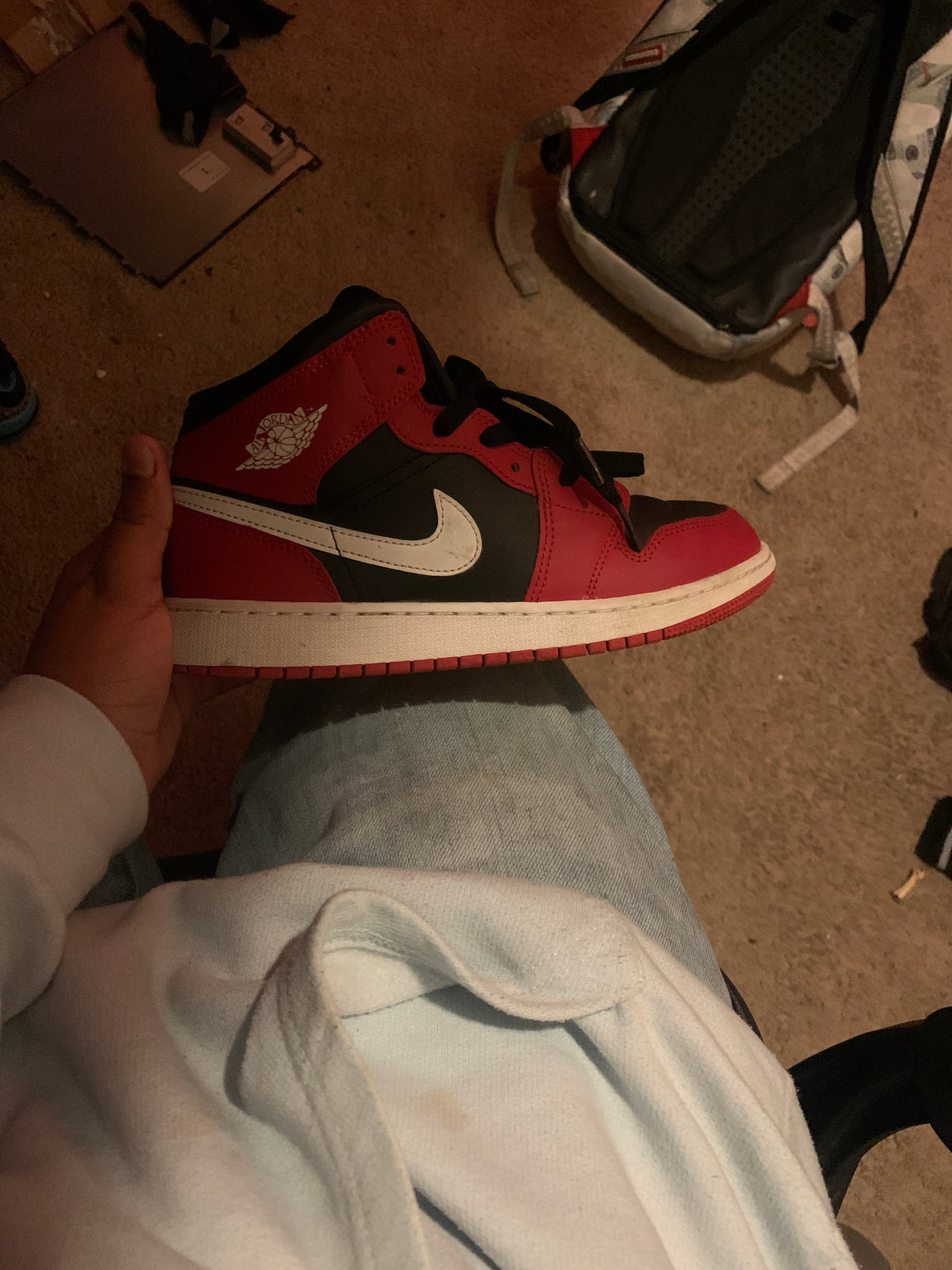 Air Jordan 1 Mid Gym Red Black White