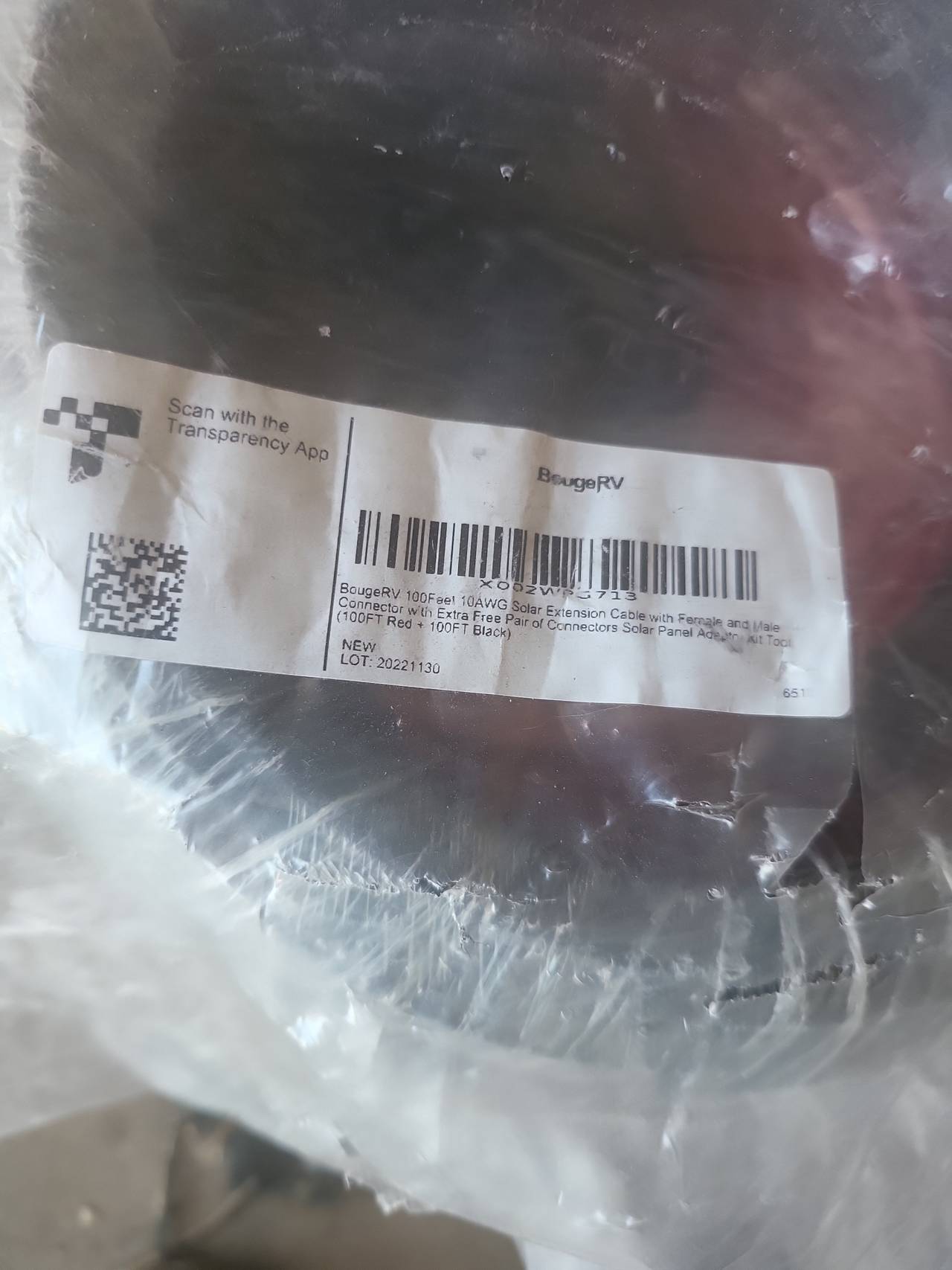 BougeRV 100 Feet 10AWG Solar Extension Cable with Connectors