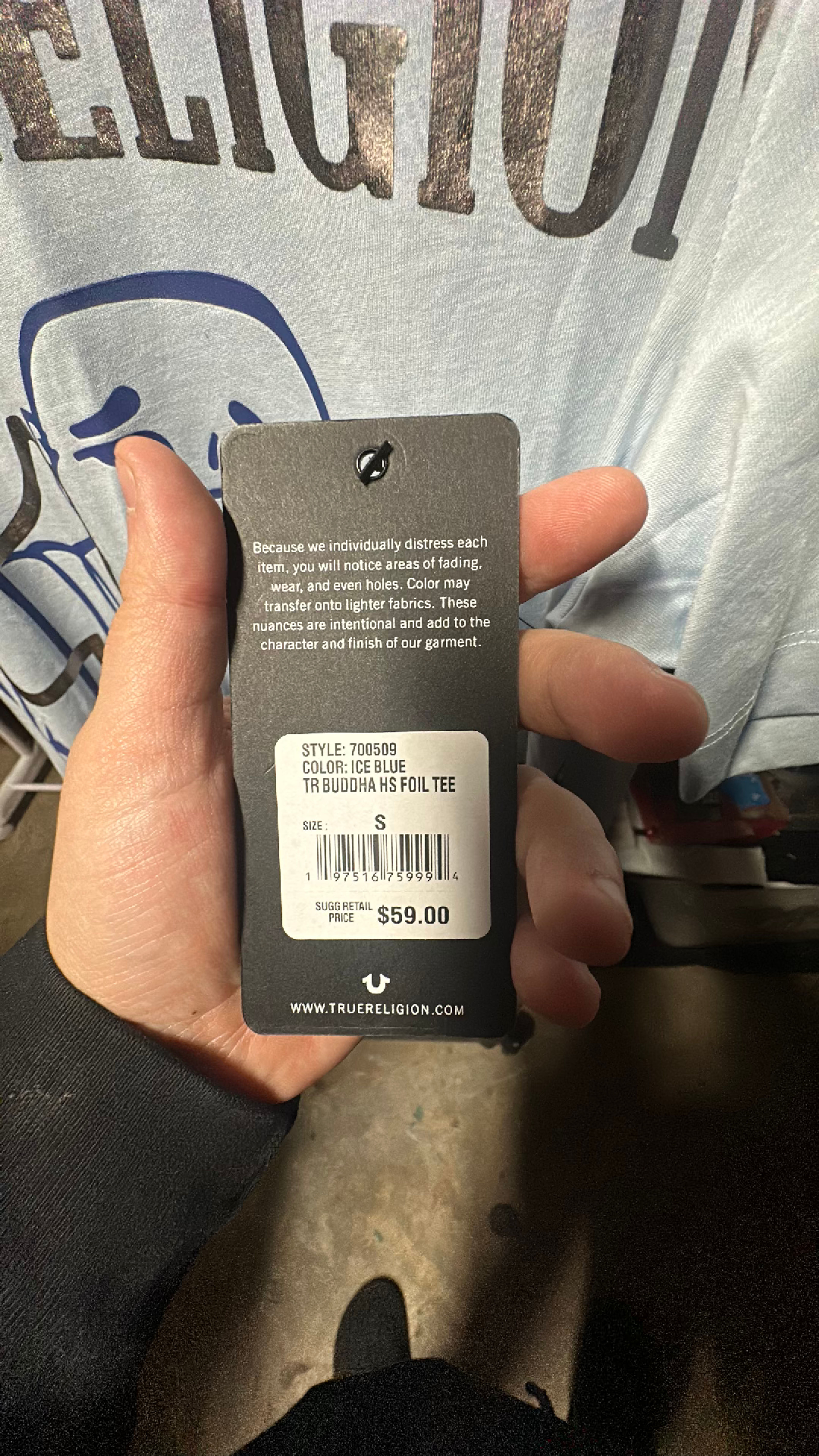 NWT True Religion Buddha Tee Cobalt Size Small  - Image 2