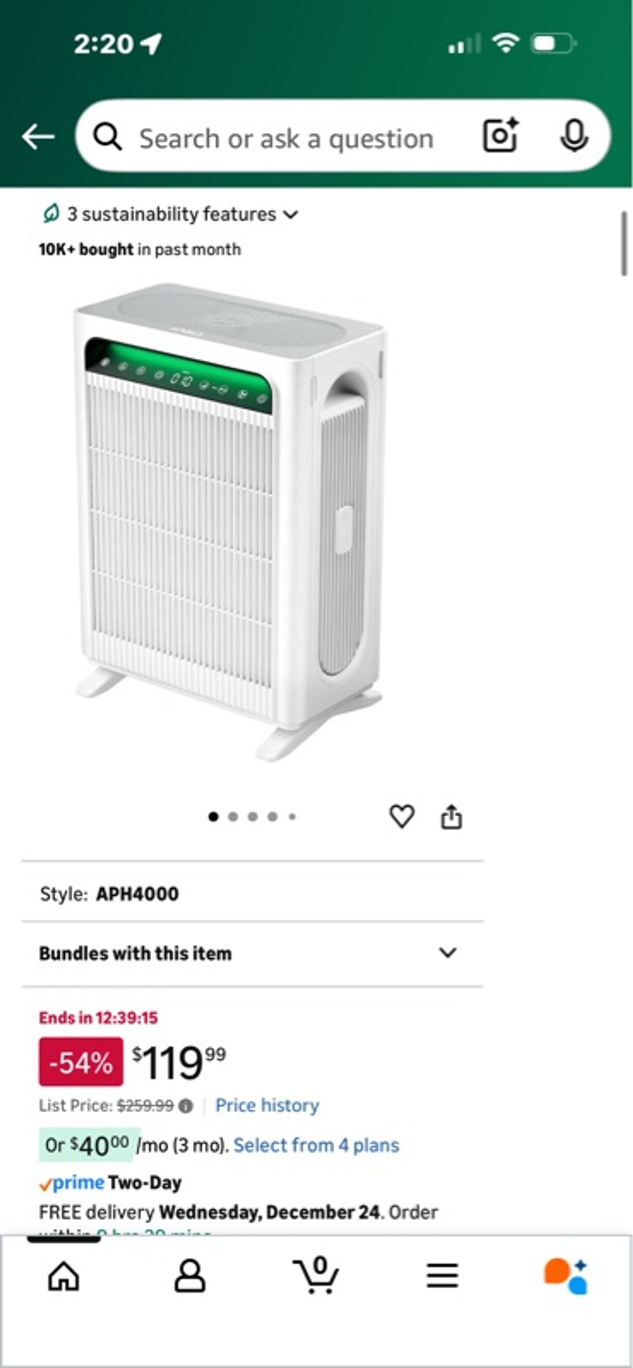 KNKA APH4000 HEPA Air Purifier White