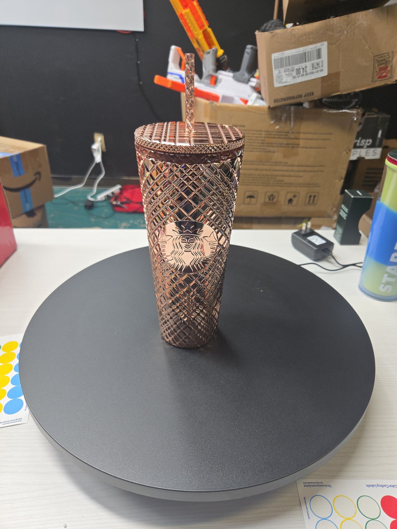 Starbucks Rose Gold Grid Cold Cup 24oz
