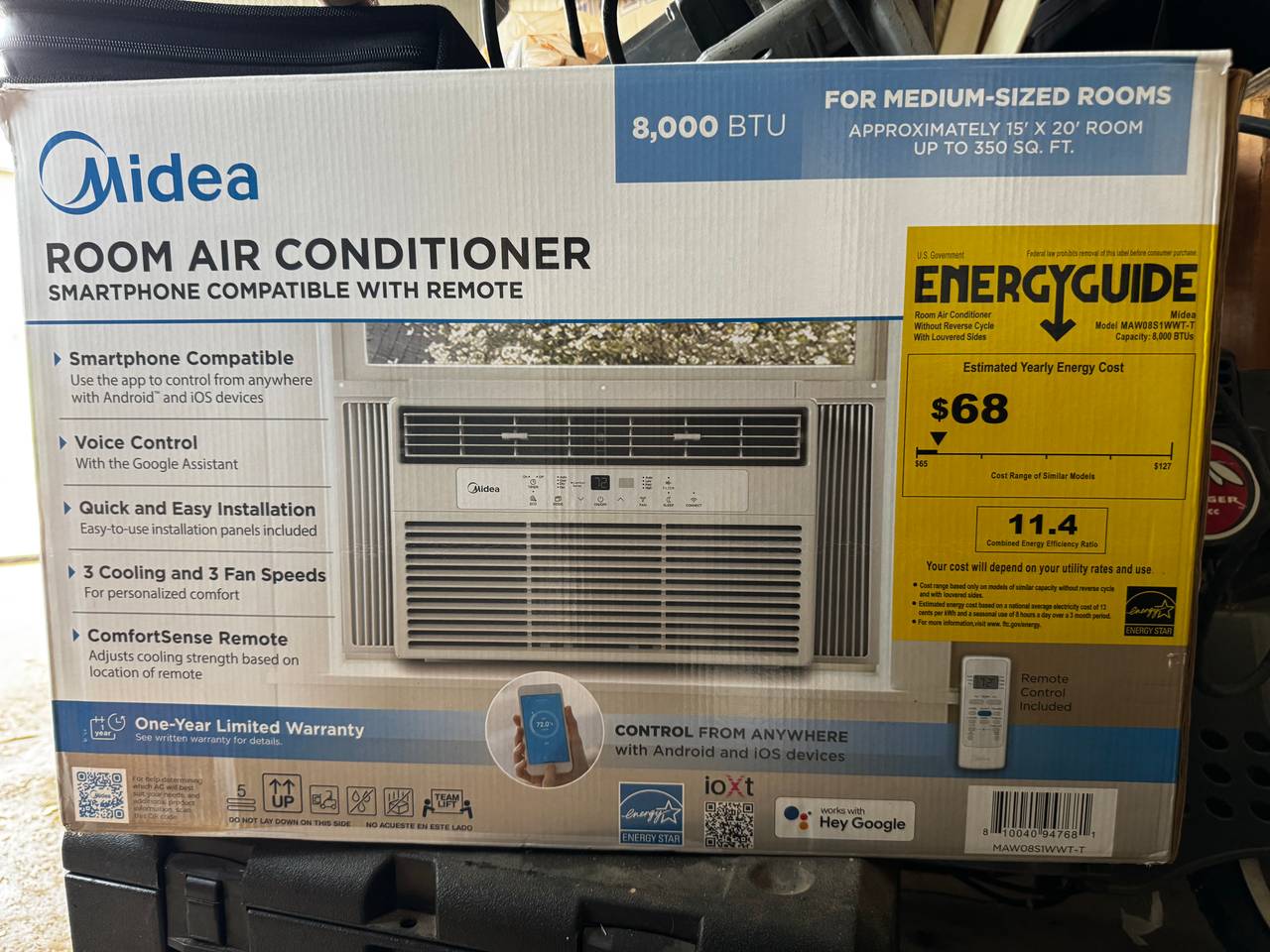 Midea 8,000 BTU Smart Window Air Conditioner MAW08S1WWT-T