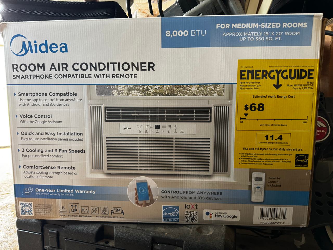 Midea 8,000 BTU Smart Window Air Conditioner MAW08S1WWT-T