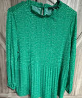 Adrianna Papel Green Pleated Dotted Blouse size small shirt business casual - Image 1