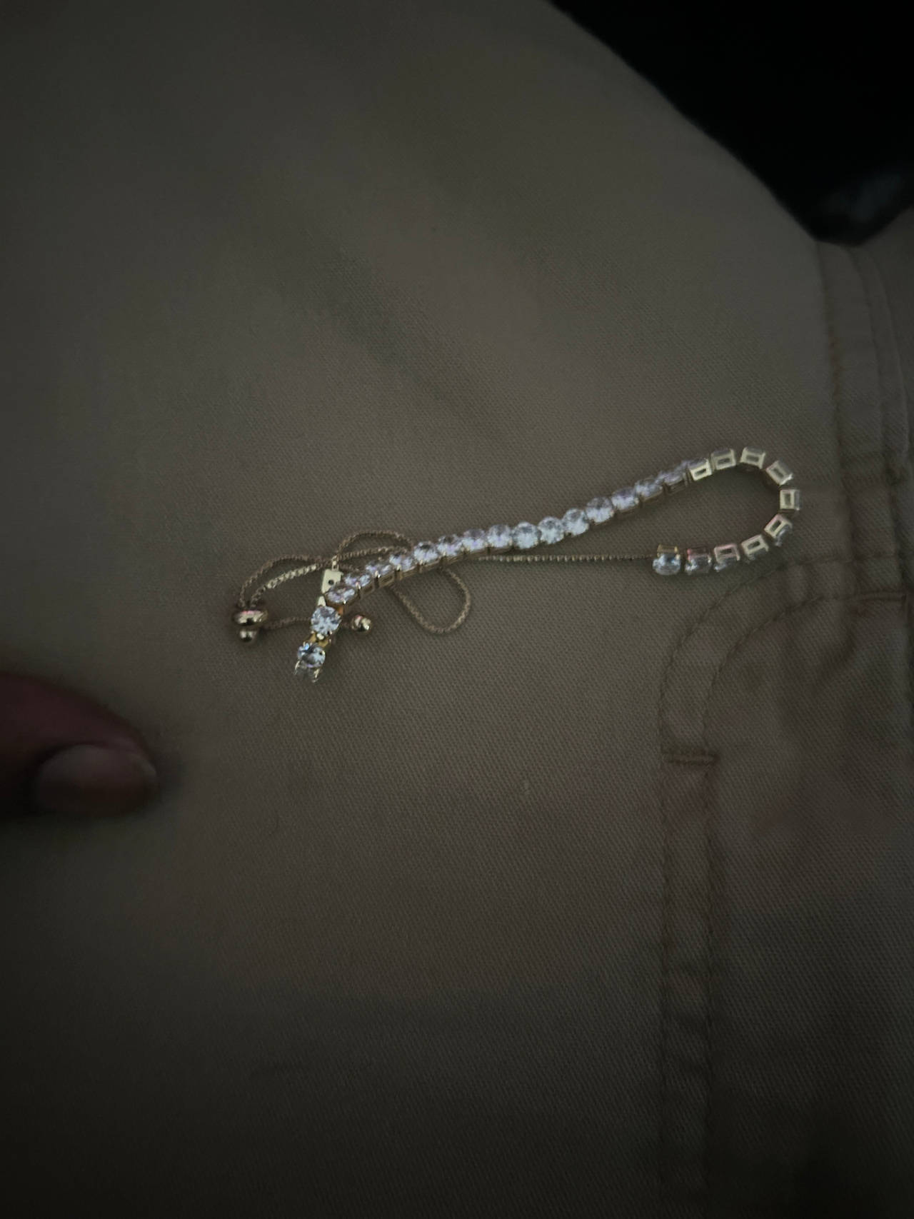 Gold Tone Adjustable Bolo Tennis Bracelet
