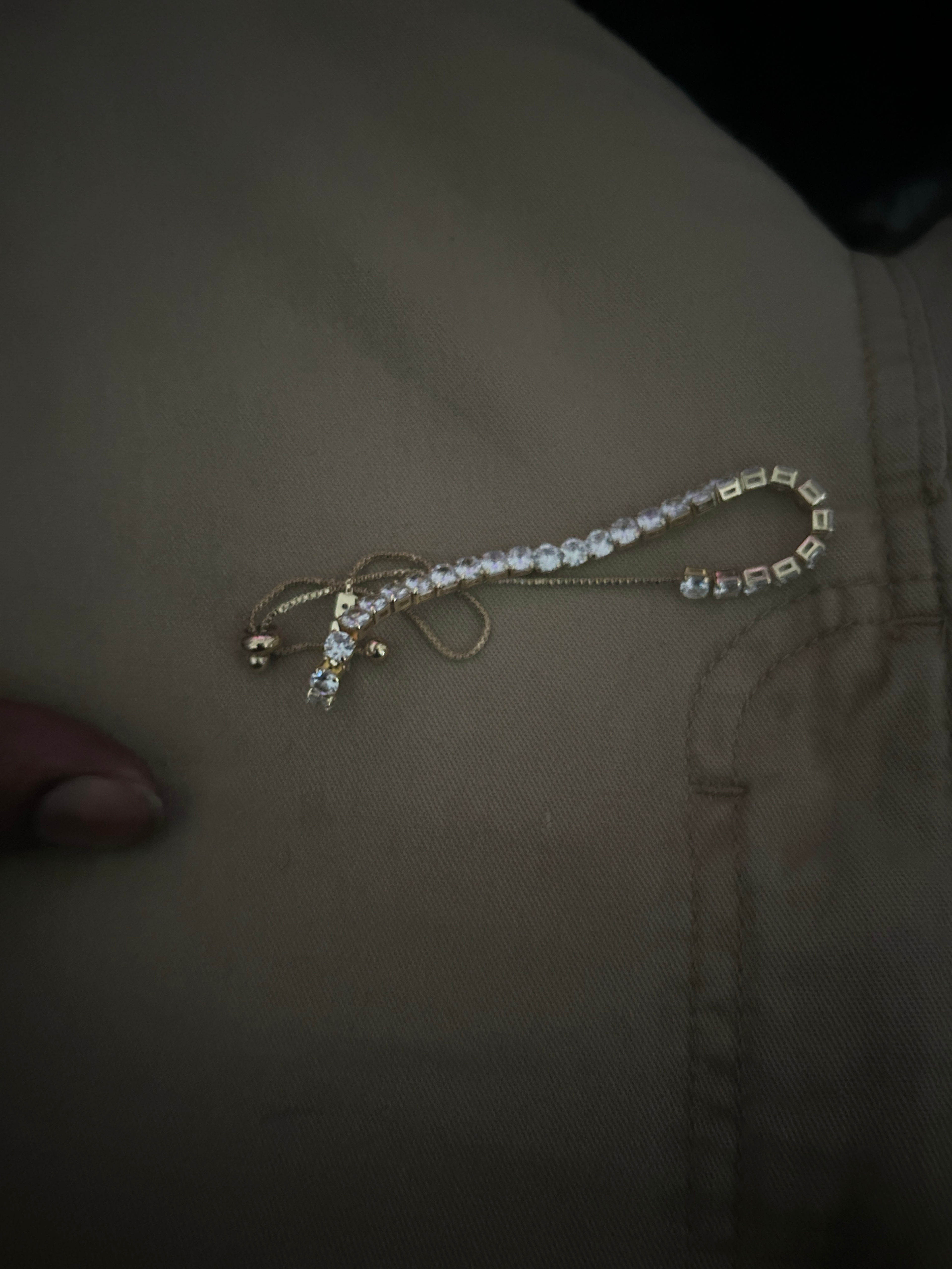 Gold Tone Adjustable Bolo Tennis Bracelet