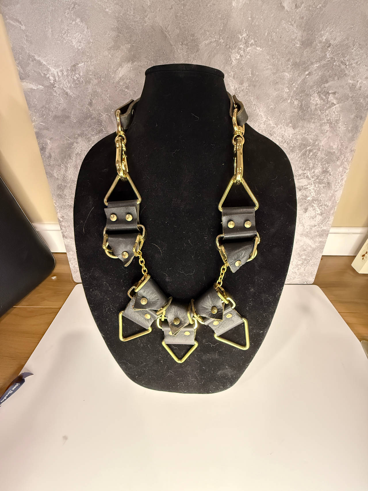 Mokham Leather Triangle Necklace