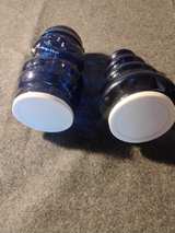 Avon Cobalt Blue Santa and Christmas Tree Glass Decanters - Image 3