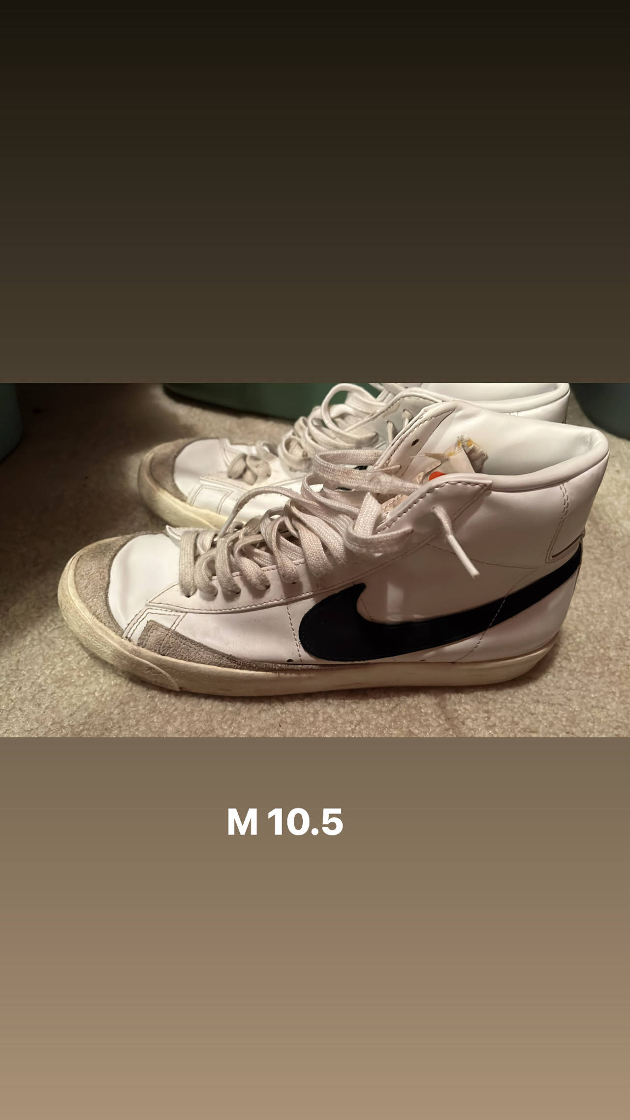 Nike Blazer Mid '77 Vintage White Black Mens 10.5