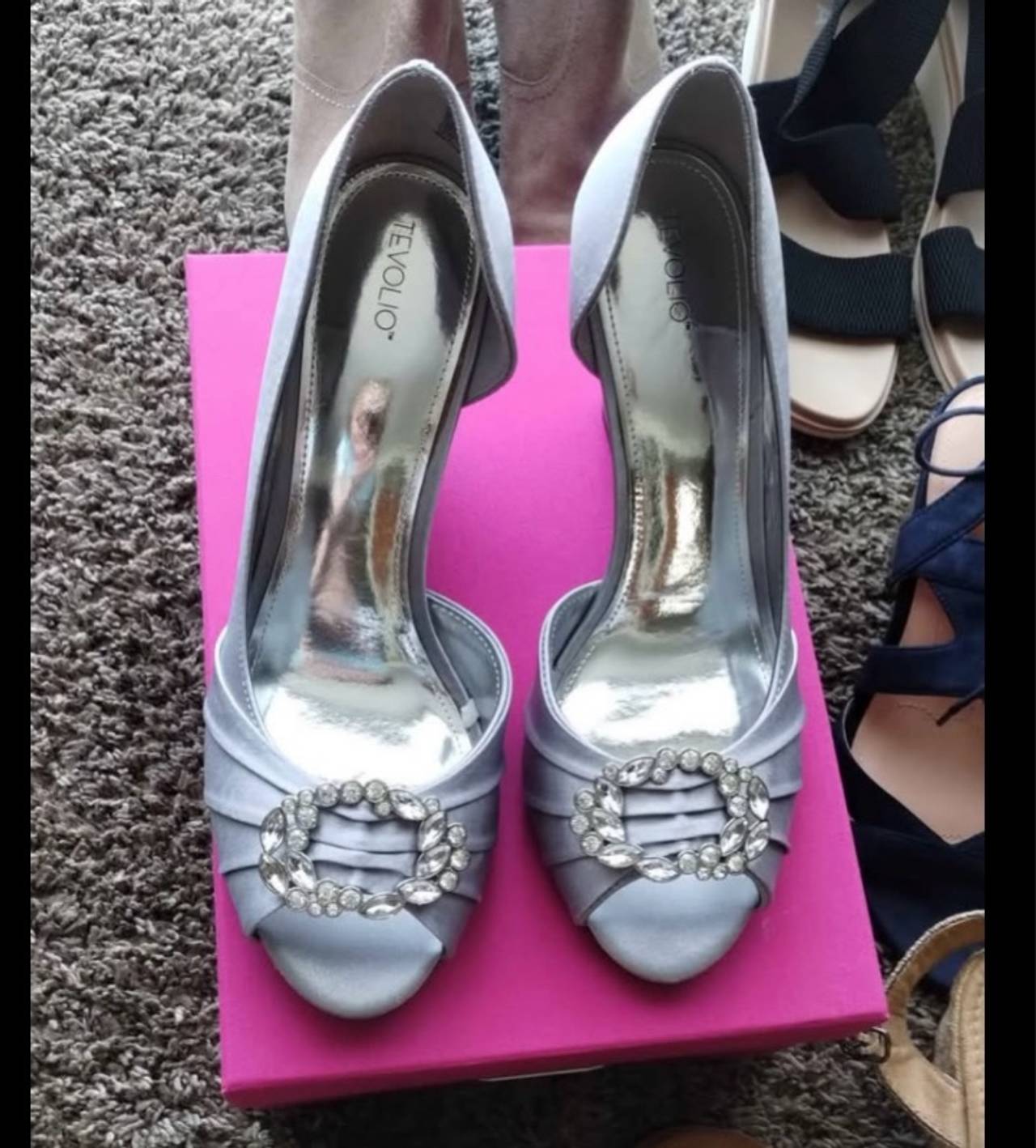 Nina Silver Platform Pump