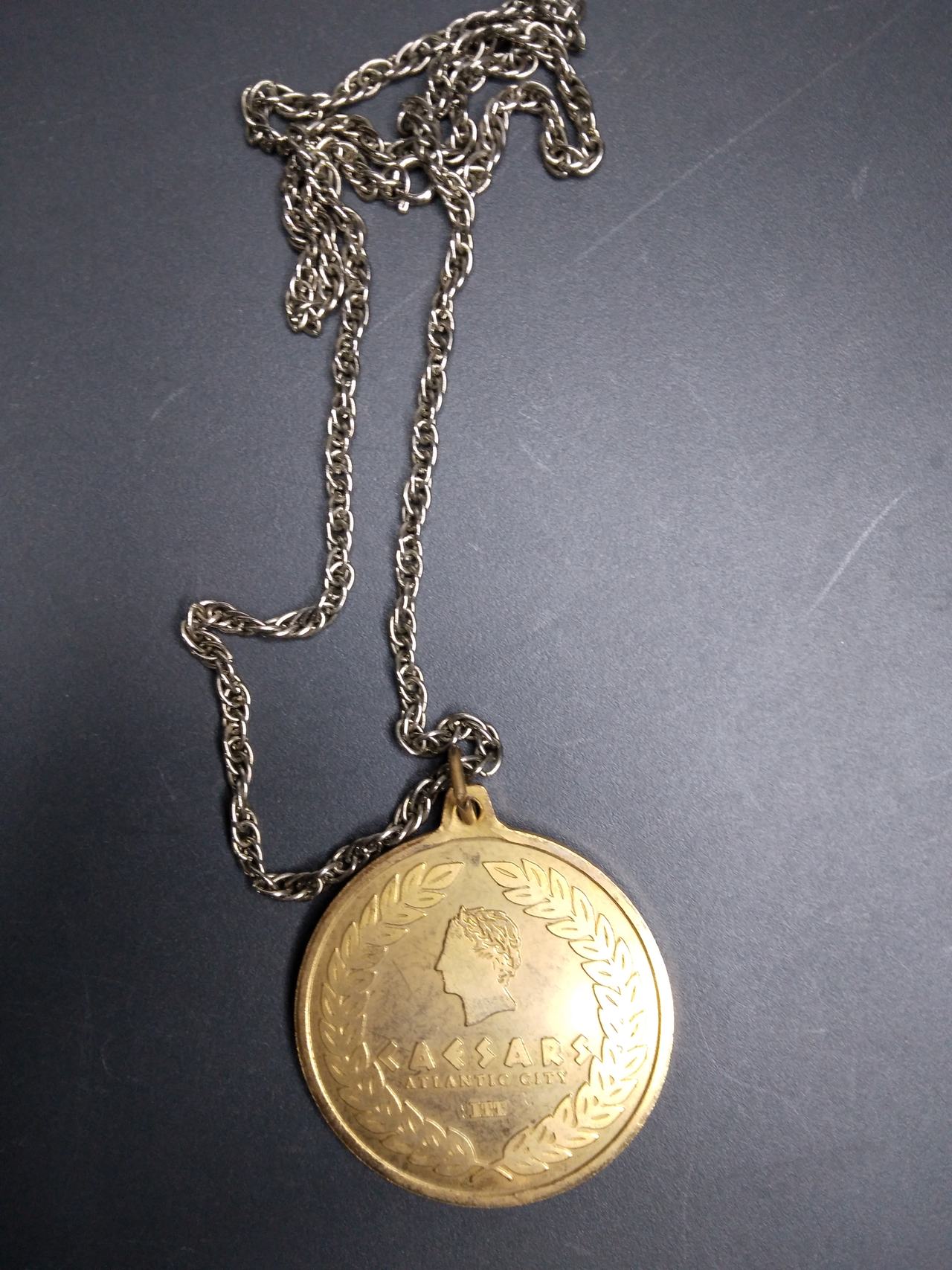 Caesars Atlantic City Vintage Token Necklace