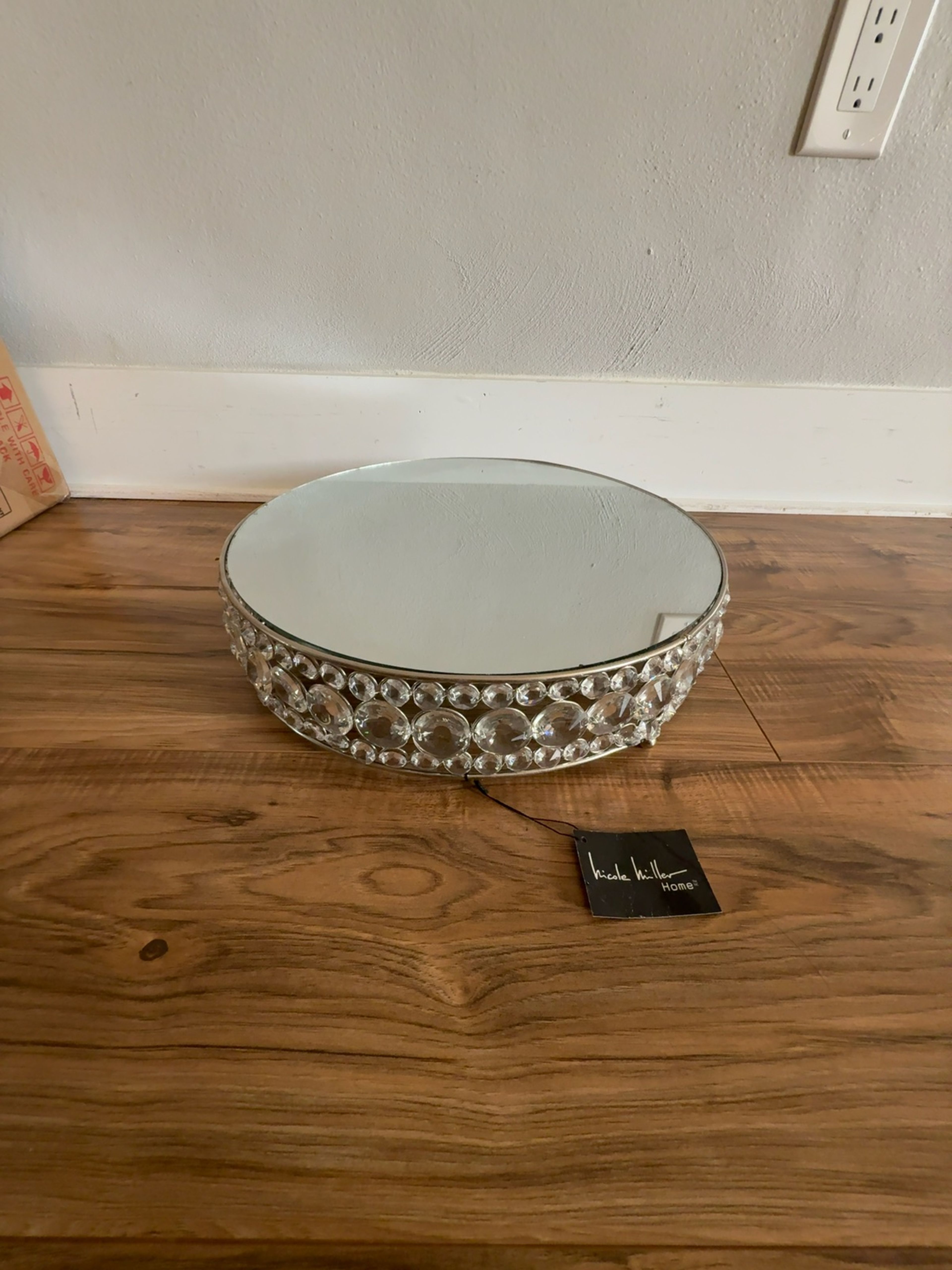 Silver Crystal Beaded Cake Stand