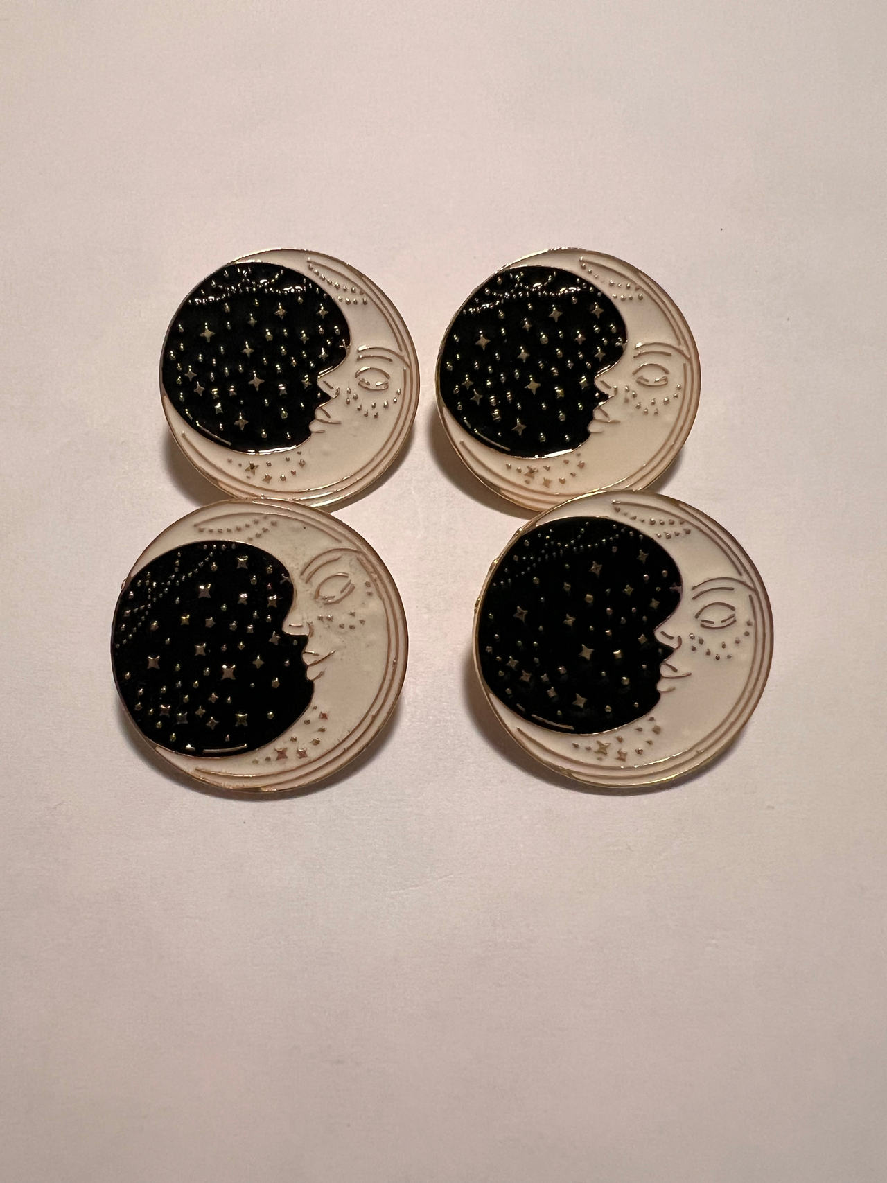 Celestial Moon and Stars Enamel Pins (4 pack)