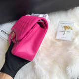 Chanel Classic Medium Double Flap Bag Pink Lambskin Gold Hardware - Image 2