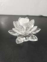 Shannon by Godinger Lotus Crystal Candle Holder with Mirror Base, Set of 3 - Image 6