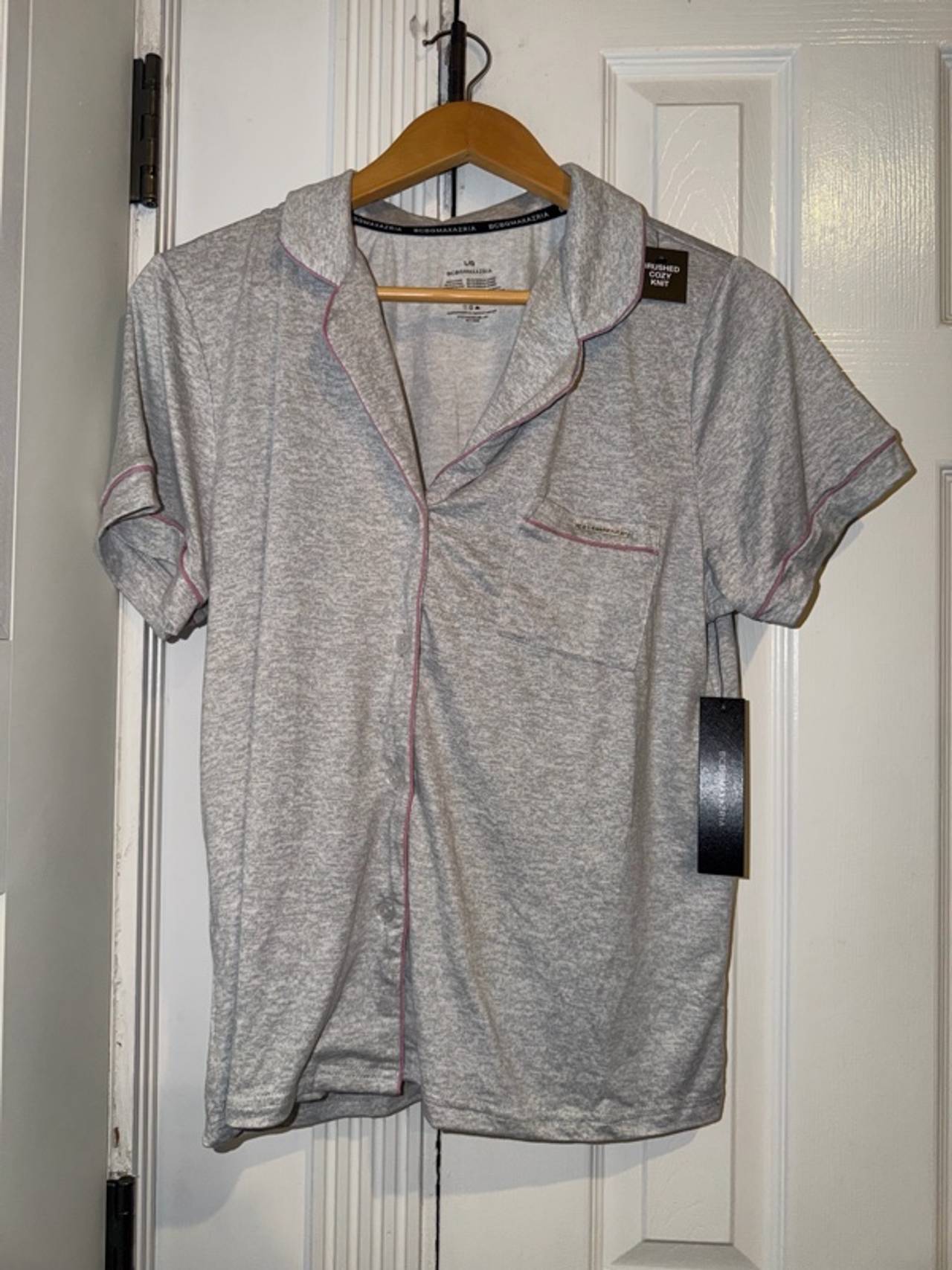 BCBG Maxazria Gray Shirt Heather Gray Size Large