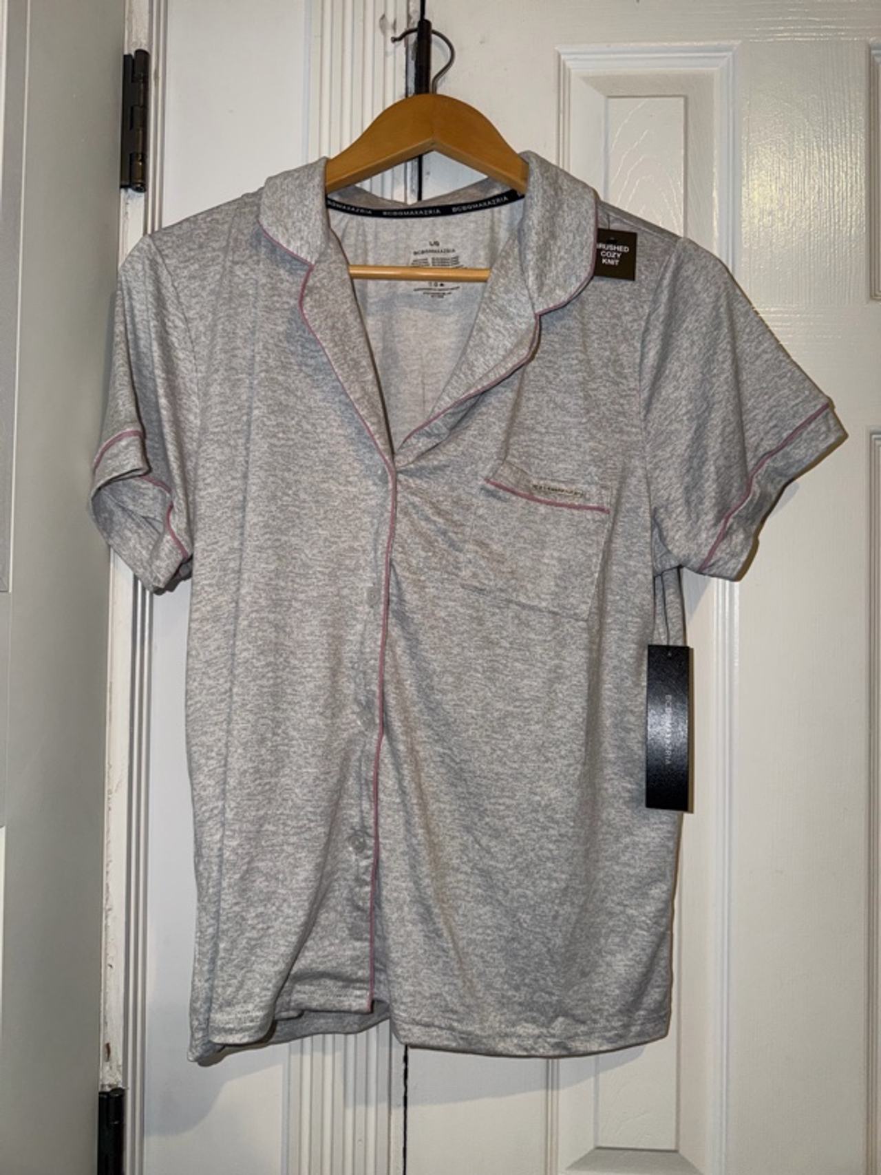 BCBG Maxazria Gray Shirt Heather Gray Size Large