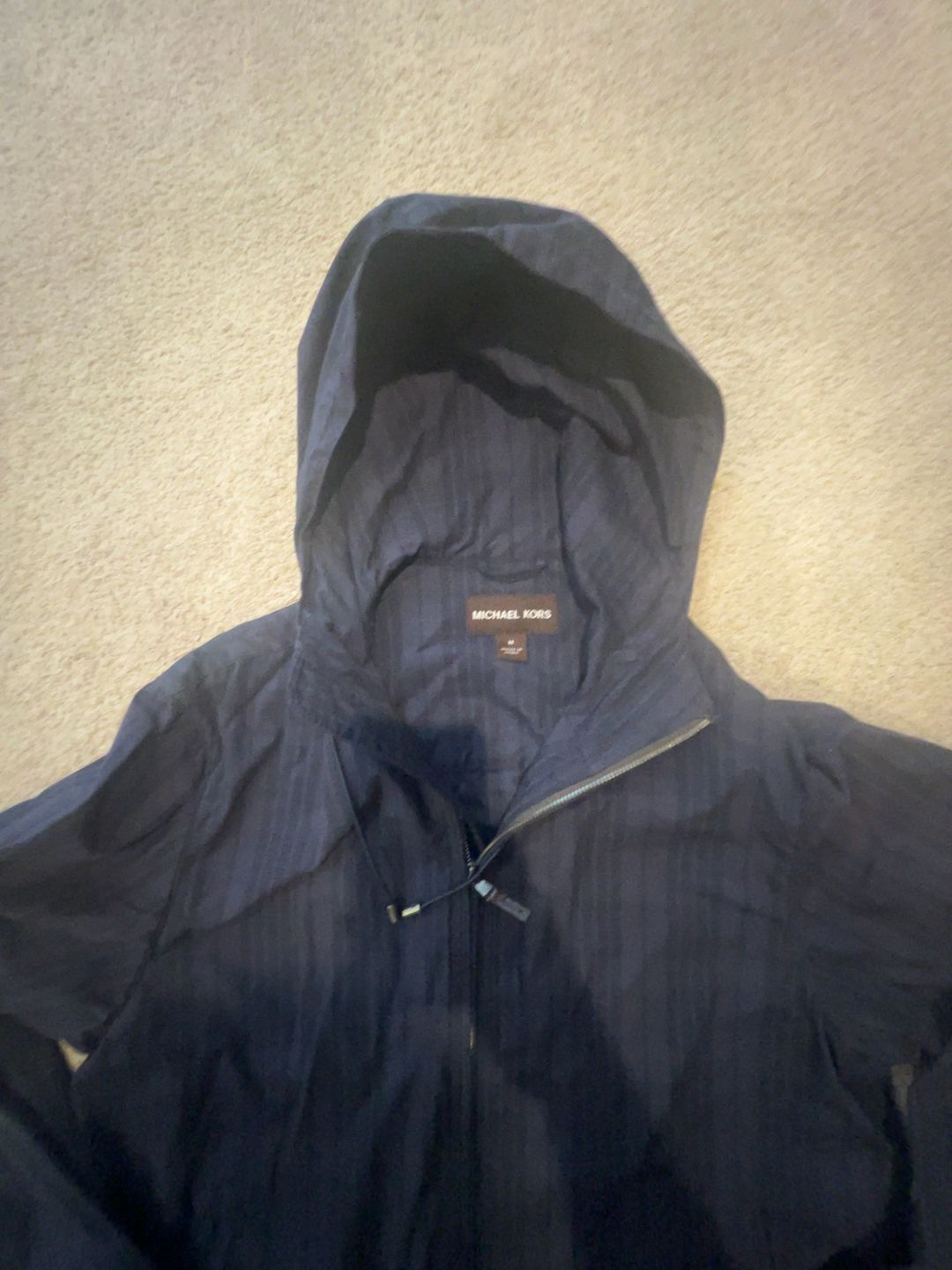 Michael Kors Men's Blue Hooded Windbreaker Jacket