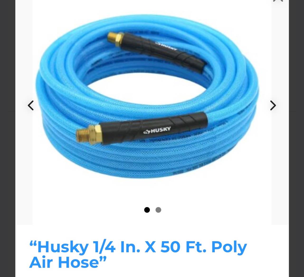 Husky 1/4 in. x 50 ft. Polyurethane Air Hose