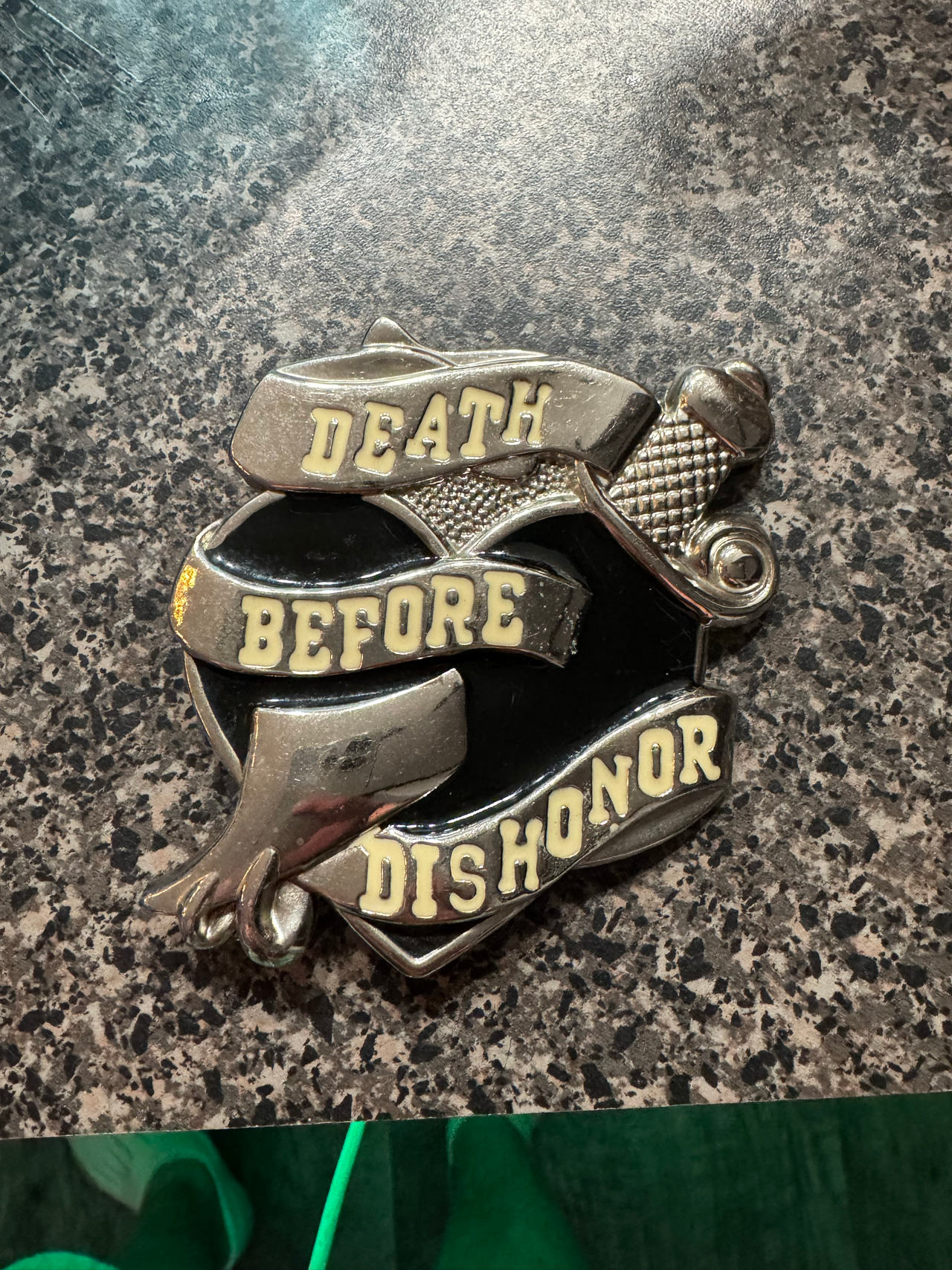 Death Before Dishonor Dagger Belt Buckle