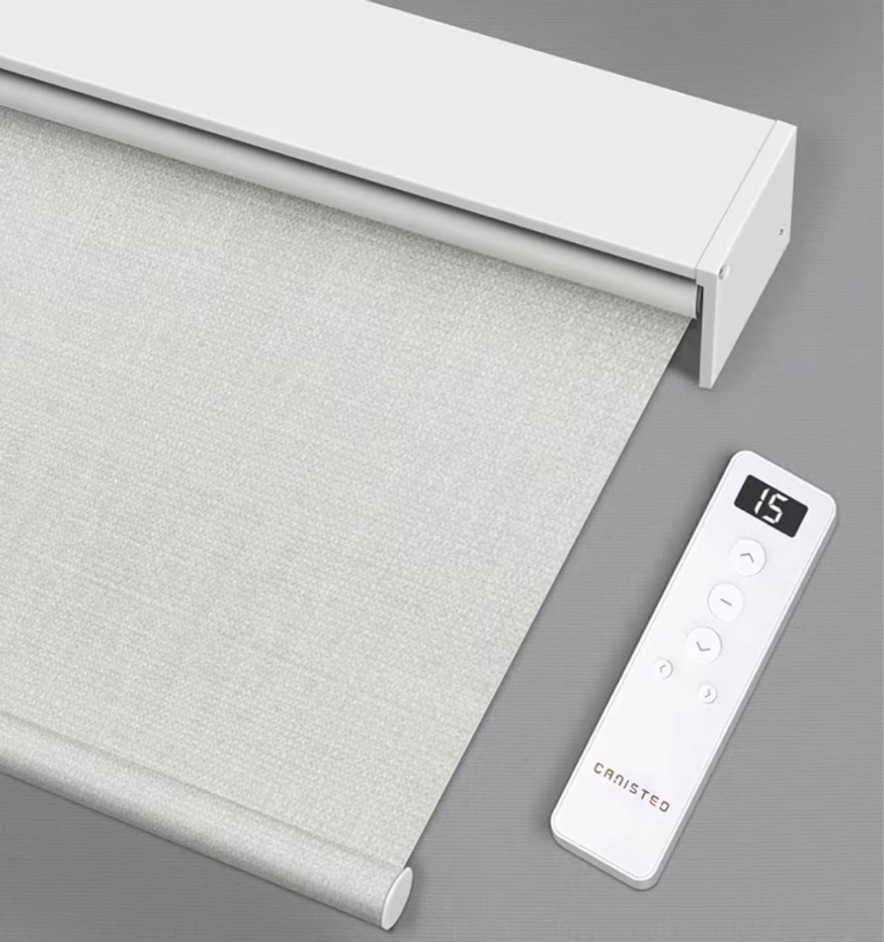 Motorized Roller Shade: Blackout, Rechargeable, Compatible with Alexa