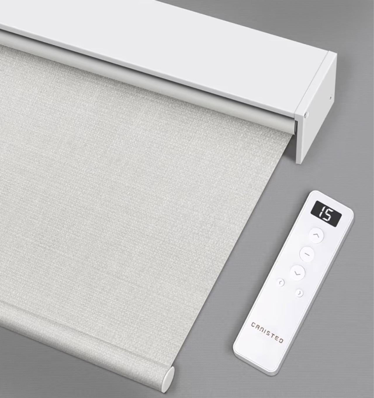 Motorized Roller Shade: Blackout, Rechargeable, Compatible with Alexa