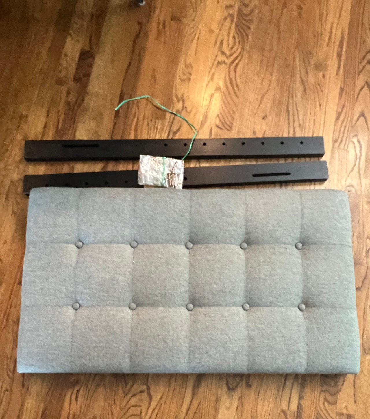 Grey Tufted Fabric Headboard with Mounting Legs