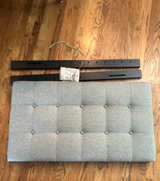 Grey Tufted Fabric Headboard with Mounting Legs - Image 1