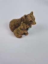 Mother and Cub Bear Figurine with Fish - Image 5