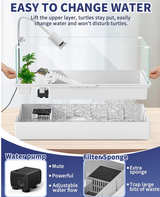 Large Turtle Tank Kit(Tank + Light + Water Pump) Acrylic Turtle Tank Starter Kit - Image 5