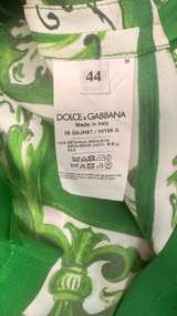 Brand NEW Dolce & Gabbana Men's Green Majolica Print Silk Shirt SIZE 44 - Image 3